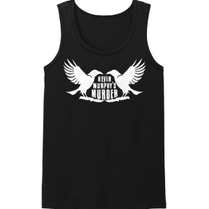 Kevin Murphy's Murder white crow logo on black tank top